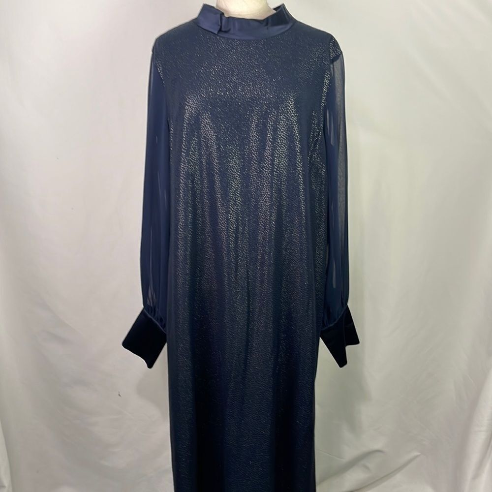 Nwt Glengarry’s Blue Sparkly Sheer Sleeve Dress
